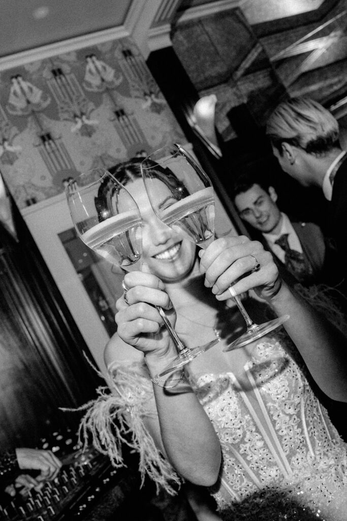 Alkoholische Getränke auf Hochzeitsparty